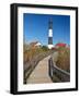 Boardwalk to Fire Island Lighthouse, NY-George Oze-Framed Photographic Print