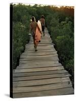 Boardwalk to Surf from Cabinas Las Olas, Avellanas Beach, Guanacaste State, Northwest, Costa Rica-Aaron McCoy-Stretched Canvas