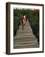 Boardwalk to Surf from Cabinas Las Olas, Avellanas Beach, Guanacaste State, Northwest, Costa Rica-Aaron McCoy-Framed Photographic Print