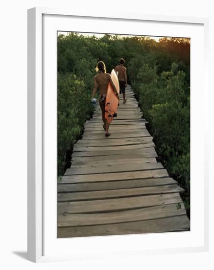 Boardwalk to Surf from Cabinas Las Olas, Avellanas Beach, Guanacaste State, Northwest, Costa Rica-Aaron McCoy-Framed Photographic Print