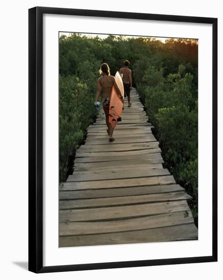 Boardwalk to Surf from Cabinas Las Olas, Avellanas Beach, Guanacaste State, Northwest, Costa Rica-Aaron McCoy-Framed Photographic Print