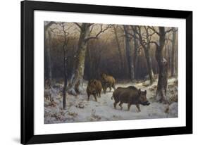 Boars in the Snow-Rosa Bonheur-Framed Premium Giclee Print