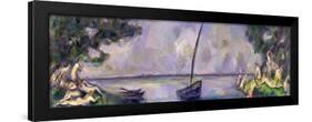Boat and Bathers-Paul Cézanne-Framed Premium Giclee Print