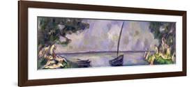 Boat and Bathers-Paul Cézanne-Framed Giclee Print