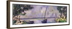 Boat and Bathers-Paul Cézanne-Framed Giclee Print