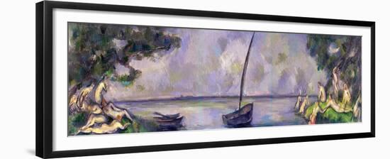 Boat and Bathers-Paul Cézanne-Framed Giclee Print