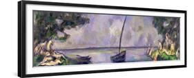 Boat and Bathers-Paul Cézanne-Framed Giclee Print