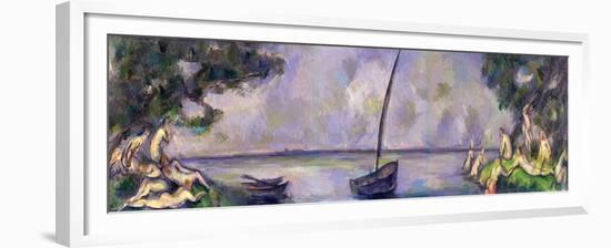 Boat and Bathers-Paul Cézanne-Framed Giclee Print