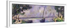 Boat and Bathers-Paul Cézanne-Framed Giclee Print