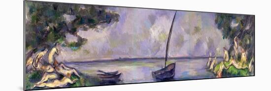 Boat and Bathers-Paul Cézanne-Mounted Giclee Print