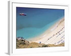 Boat and Beach, Antalya, Anatolia, Turkey Minor, Eurasia-Sakis Papadopoulos-Framed Photographic Print