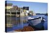 Boat and Fishermen's Wharf in Nova Scotia-Paul Souders-Stretched Canvas