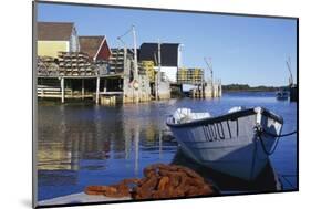 Boat and Fishermen's Wharf in Nova Scotia-Paul Souders-Mounted Photographic Print