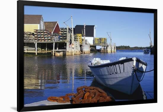 Boat and Fishermen's Wharf in Nova Scotia-Paul Souders-Framed Photographic Print