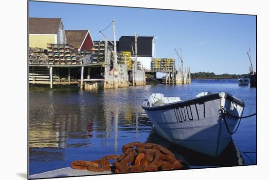 Boat and Fishermen's Wharf in Nova Scotia-Paul Souders-Mounted Photographic Print