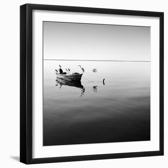 Boat and Heron II-Moises Levy-Framed Premium Photographic Print