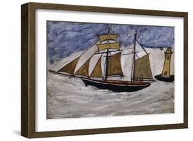 Boat and Lighthouse-Alfred Wallis-Framed Giclee Print