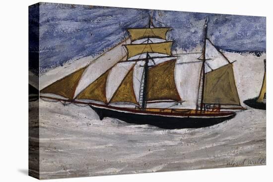 Boat and Lighthouse-Alfred Wallis-Stretched Canvas