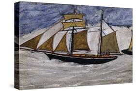 Boat and Lighthouse-Alfred Wallis-Stretched Canvas