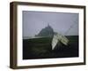 Boat and Mont St. Michel, Islet in Northwestern France, in the Gulf of Saint Malo-Walter Sanders-Framed Photographic Print