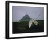 Boat and Mont St. Michel, Islet in Northwestern France, in the Gulf of Saint Malo-Walter Sanders-Framed Photographic Print