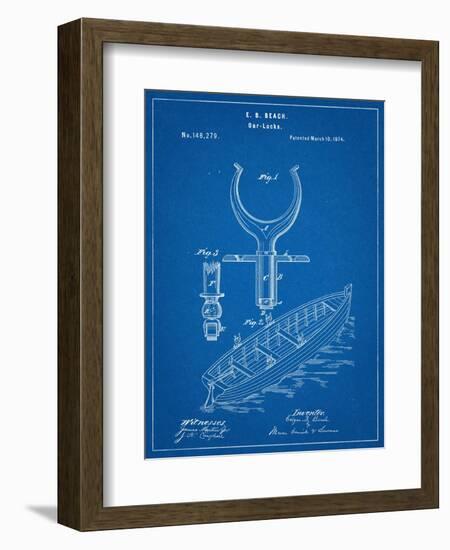 Boat And Oar Patent-null-Framed Art Print