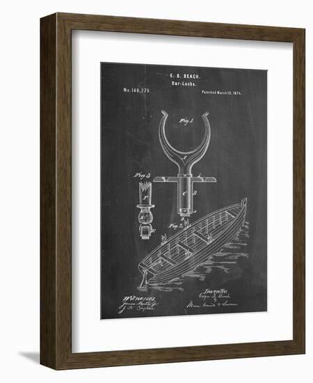 Boat And Oar Patent-null-Framed Art Print