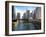 Boat and River, Chicago River, Chicago, Illinois, Usa-Alan Klehr-Framed Photographic Print