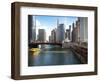 Boat and River, Chicago River, Chicago, Illinois, Usa-Alan Klehr-Framed Premium Photographic Print