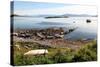 Boat and Slip at Helgoy, Troms, North Norway, Norway, Scandinavia, Europe-David Lomax-Stretched Canvas