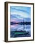 Boat and Vistula River at sunset, Mecmierz near Kazimierz Dolny, Lublin Voivodeship, Poland-Karol Kozlowski-Framed Photographic Print