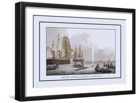 Boat Approaching a Whale-J.h. Clark-Framed Art Print