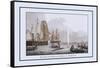 Boat Approaching a Whale-J.h. Clark-Framed Stretched Canvas