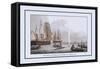 Boat Approaching a Whale-J.h. Clark-Framed Stretched Canvas