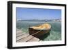 Boat at a Jetty, Palau, Sardinia, Italy, Mediterranean, Europe-Markus Lange-Framed Photographic Print