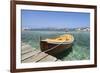 Boat at a Jetty, Palau, Sardinia, Italy, Mediterranean, Europe-Markus Lange-Framed Photographic Print