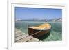 Boat at a Jetty, Palau, Sardinia, Italy, Mediterranean, Europe-Markus Lange-Framed Photographic Print