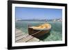 Boat at a Jetty, Palau, Sardinia, Italy, Mediterranean, Europe-Markus Lange-Framed Photographic Print