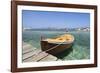 Boat at a Jetty, Palau, Sardinia, Italy, Mediterranean, Europe-Markus Lange-Framed Photographic Print