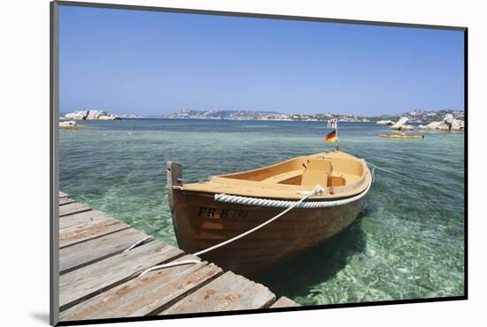 Boat at a Jetty, Palau, Sardinia, Italy, Mediterranean, Europe-Markus Lange-Mounted Photographic Print