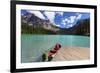 Boat at a Pier, Emerald Lake, Canada-George Oze-Framed Photographic Print