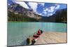 Boat at a Pier, Emerald Lake, Canada-George Oze-Mounted Photographic Print