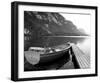 Boat at Lake Pier-null-Framed Art Print