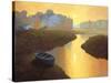 Boat at Sunrise-Max Hayslette-Stretched Canvas