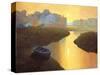 Boat at Sunrise-Max Hayslette-Stretched Canvas