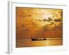 Boat at Sunset, Maldives, Indian Ocean-Jon Arnold-Framed Photographic Print