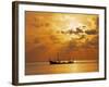 Boat at Sunset, Maldives, Indian Ocean-Jon Arnold-Framed Photographic Print