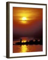 Boat at Sunset on Lake Tanganyika, Tanzania-Kristin Mosher-Framed Photographic Print