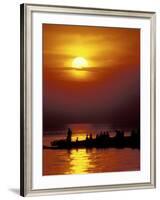 Boat at Sunset on Lake Tanganyika, Tanzania-Kristin Mosher-Framed Photographic Print