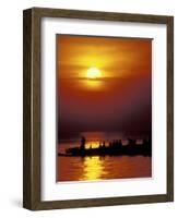 Boat at Sunset on Lake Tanganyika, Tanzania-Kristin Mosher-Framed Photographic Print